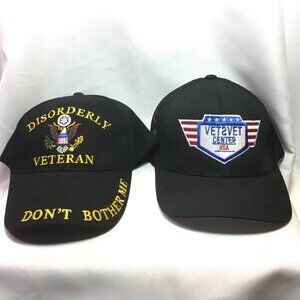 Military Veteran Hat Lot Of Two